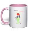 Mug with a colored handle The man of the future light-pink фото
