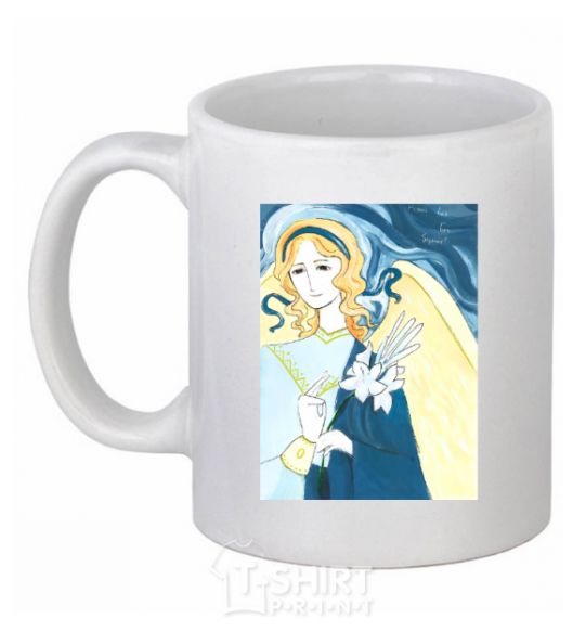 Ceramic mug May God protect you White фото