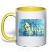 Mug with a colored handle We will win yellow фото