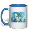 Mug with a colored handle We will win royal-blue фото