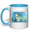 Mug with a colored handle We will win sky-blue фото