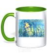 Mug with a colored handle We will win kelly-green фото