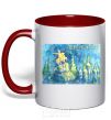 Mug with a colored handle We will win red фото