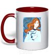 Mug with a colored handle Come back alive red фото