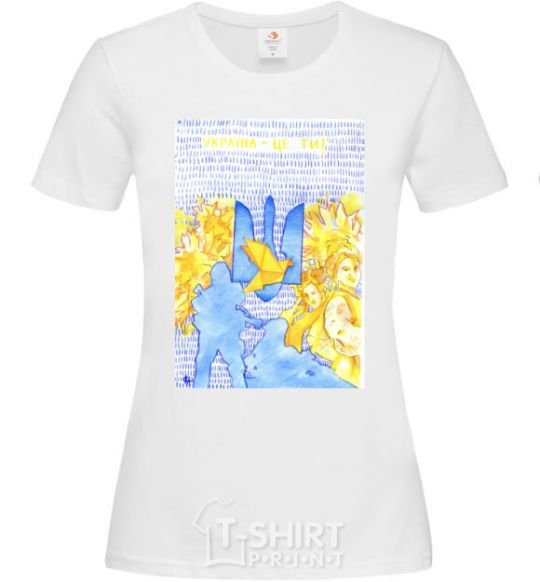 Женская футболка Україна це ти Белый фото