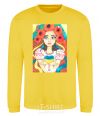 Sweatshirt Ukrainian woman with poppies yellow фото