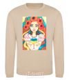 Sweatshirt Ukrainian woman with poppies sand фото