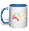 Mug with a colored handle Ukrainian house royal-blue фото