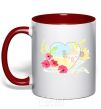 Mug with a colored handle Ukrainian house red фото