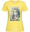 Women's T-shirt Ukrainian woman in a wreath cornsilk фото