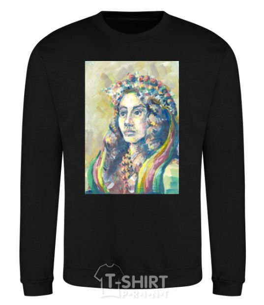 Sweatshirt Ukrainian woman in a wreath black фото