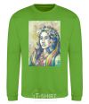 Sweatshirt Ukrainian woman in a wreath orchid-green фото