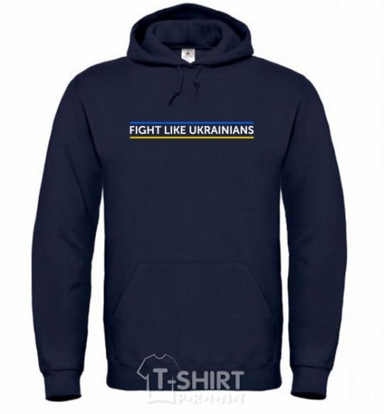 Men`s hoodie Fight like Ukraininan navy-blue фото