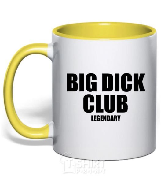 Mug with a colored handle Big dick club legendary yellow фото