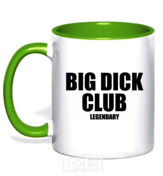 Mug with a colored handle Big dick club legendary kelly-green фото