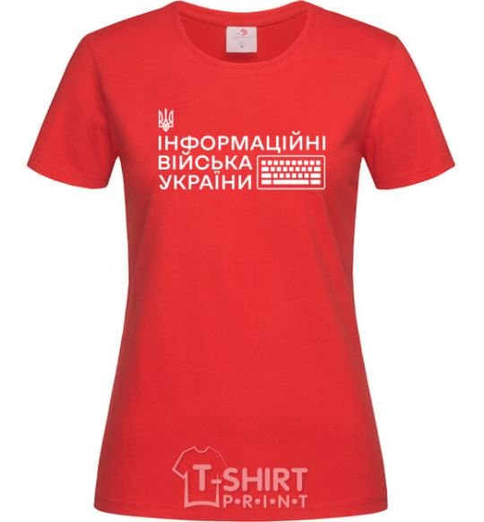 Women's T-shirt The information troops of Ukraine red фото