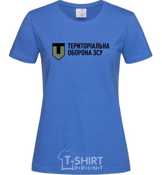 Women's T-shirt Territorial defense of the Armed Forces of Ukraine royal-blue фото