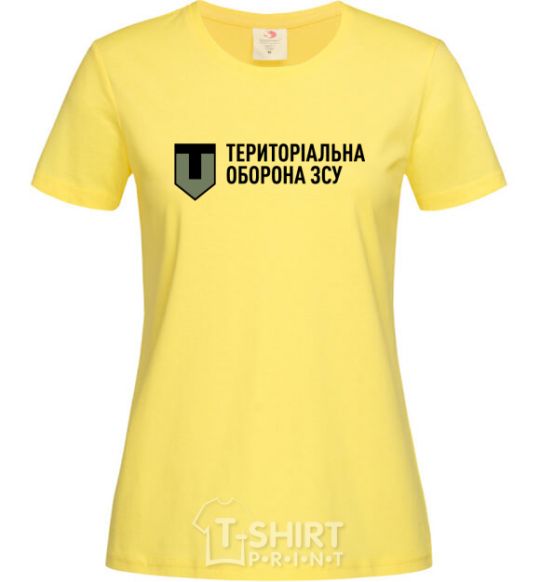 Women's T-shirt Territorial defense of the Armed Forces of Ukraine cornsilk фото