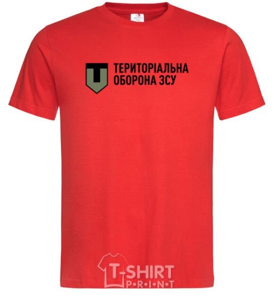 Men's T-Shirt Territorial defense of the Armed Forces of Ukraine red фото