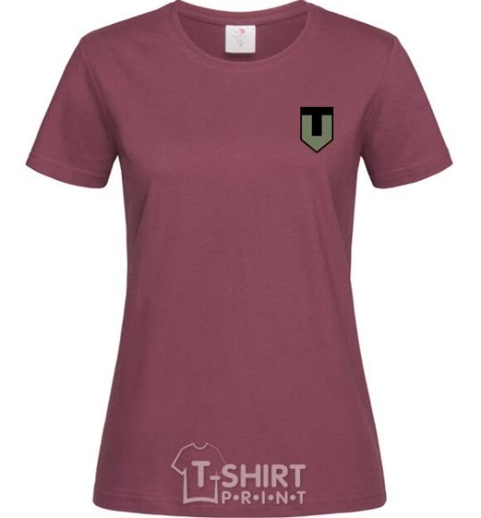 Women's T-shirt TRO emblem burgundy фото