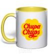 Mug with a colored handle Chupa Chups yellow фото