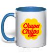 Mug with a colored handle Chupa Chups royal-blue фото