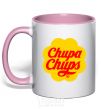 Mug with a colored handle Chupa Chups light-pink фото