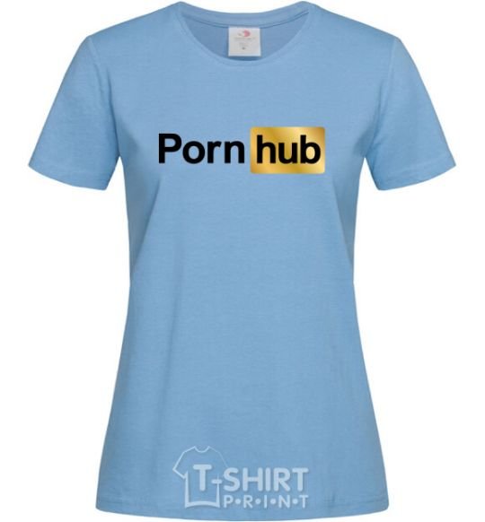 Women's T-shirt Pornhub sky-blue фото