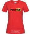 Women's T-shirt Pornhub red фото