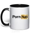 Mug with a colored handle Pornhub black фото