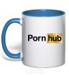 Mug with a colored handle Pornhub royal-blue фото