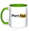 Mug with a colored handle Pornhub kelly-green фото