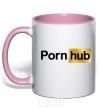 Mug with a colored handle Pornhub light-pink фото