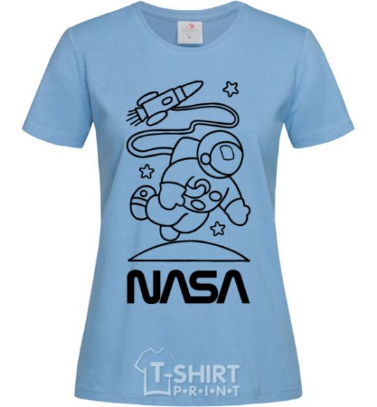 Women's T-shirt Nasa white sky-blue фото