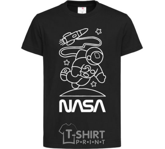 Kids T-shirt Nasa white black фото