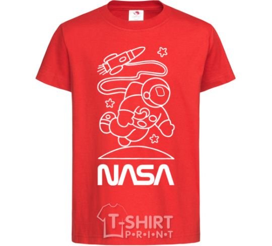 Kids T-shirt Nasa white red фото