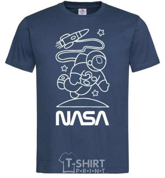 Men's T-Shirt Nasa white navy-blue фото