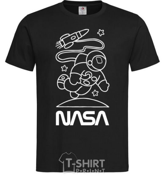 Men's T-Shirt Nasa white black фото