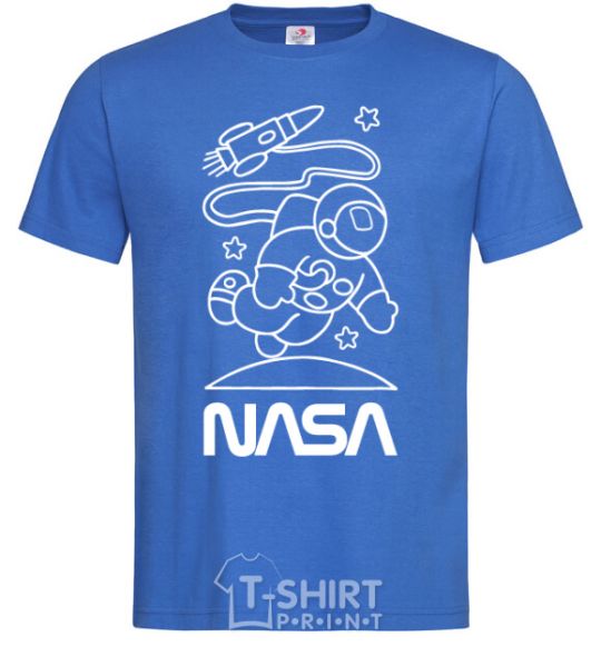 Men's T-Shirt Nasa white royal-blue фото