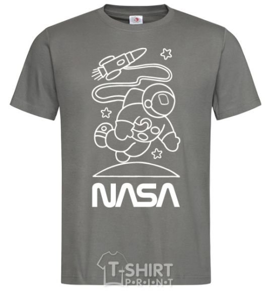 Men's T-Shirt Nasa white dark-grey фото