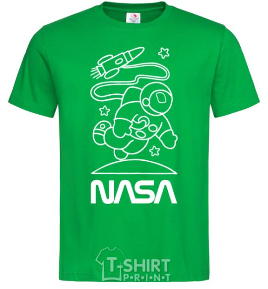 Men's T-Shirt Nasa white kelly-green фото