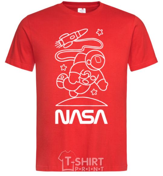 Men's T-Shirt Nasa white red фото