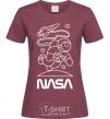 Women's T-shirt Nasa white burgundy фото