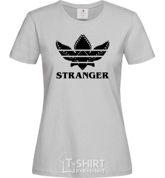 Women's T-shirt Stranger things adidas grey фото