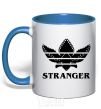 Mug with a colored handle Stranger things adidas royal-blue фото