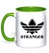 Mug with a colored handle Stranger things adidas kelly-green фото