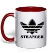 Mug with a colored handle Stranger things adidas red фото