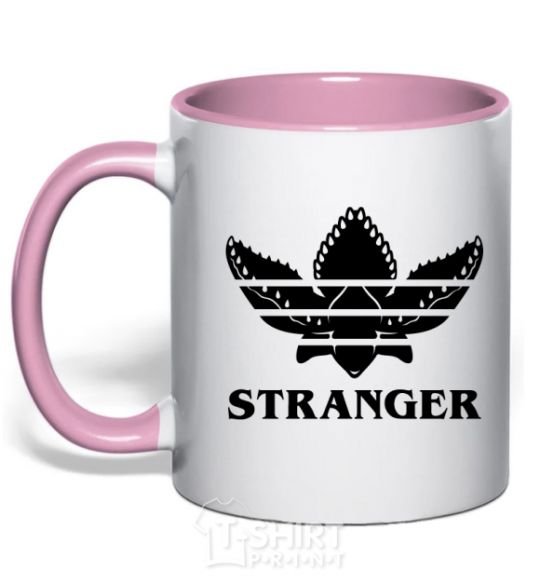 Mug with a colored handle Stranger things adidas light-pink фото