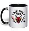 Mug with a colored handle Hellfire Club black фото