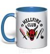 Mug with a colored handle Hellfire Club royal-blue фото